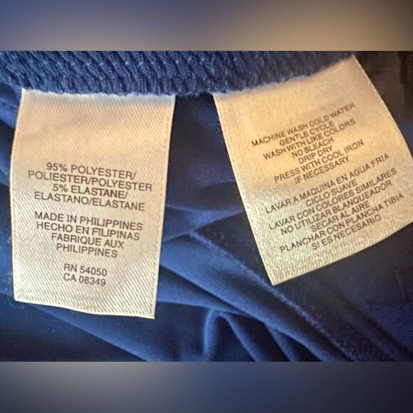 Evan Picone Electric Blue Halter Neck Pleated A-Line Dress Size 10P - Picture 8 of 8